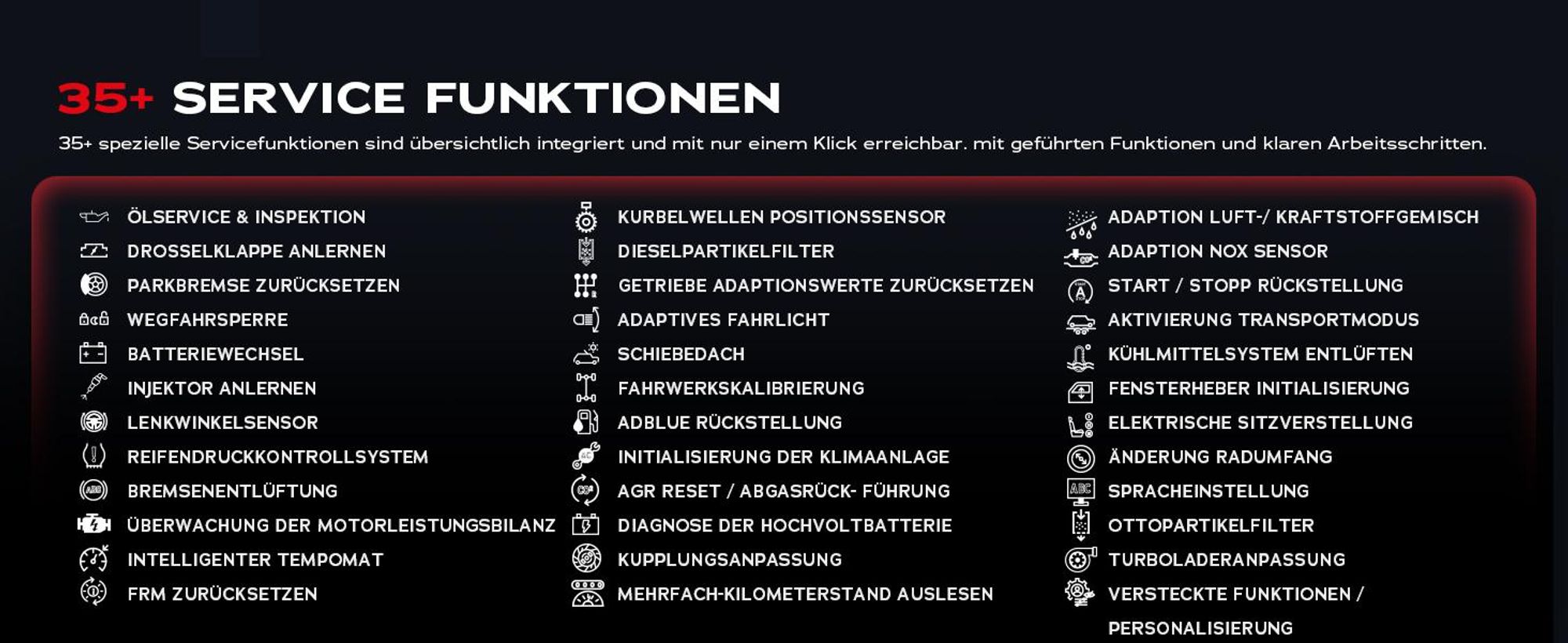 31+ Service Funktionen