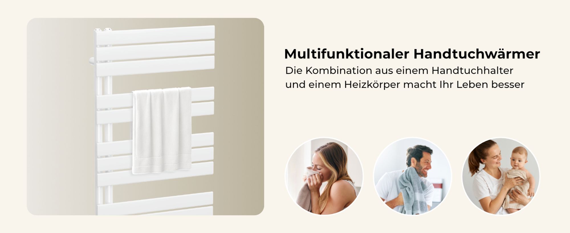 Heilmetz Badheizkörper 140x40cm 600W Handtuchtrockner Elektrischer Handtuchheizkörper Weiß Handtuchwärmer mit Thermostat