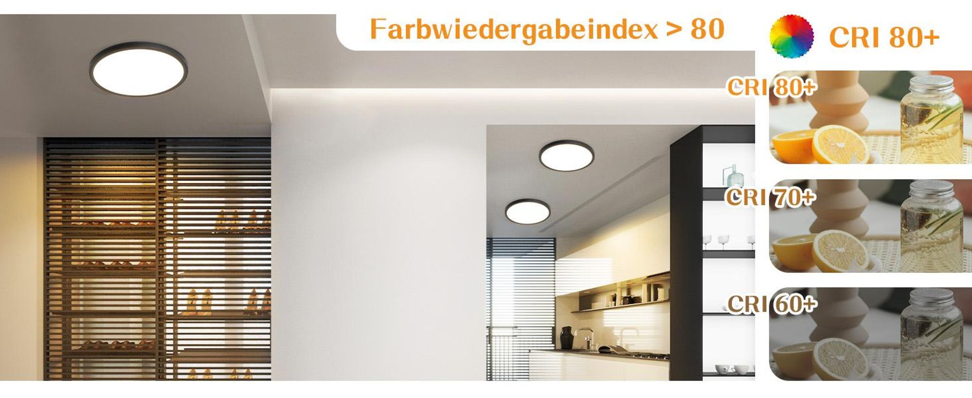 ZMH Plafondlamp LED, plat model, dimbare kleurtemperatuur (CCT), 15W, slaapkamerlamp, 18 cm, zwart. Geschikt voor badkamer, keuken, hal. Kleurtemperatuur: 3000K-6500K, ideaal voor keuken en hal