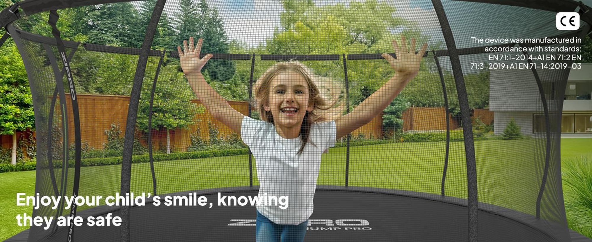 ZIPRO Trampolína Jump Pro Premium | 14FT Ø 435 cm | Zahradní trampolína Dětská trampolína Kompletní sada včetně sítě, žebříku a okrajového krytu, venkovní, zelená