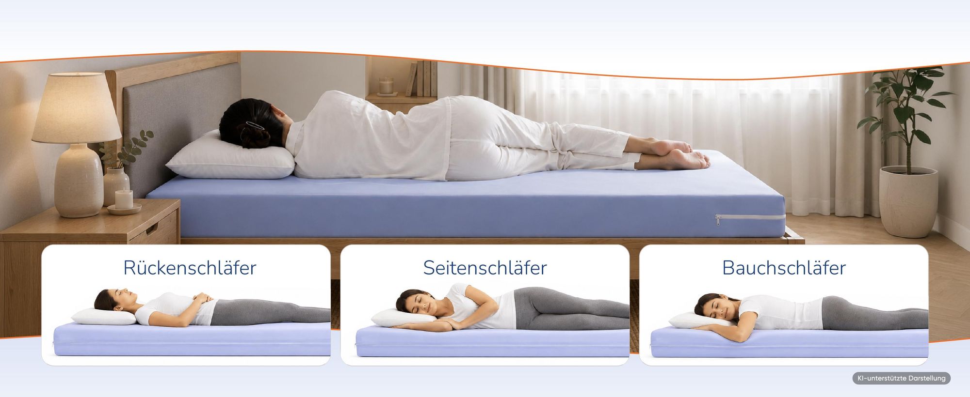 Komfortschaum-Matratze für Rücken-, Seiten- und Bauchschläfer