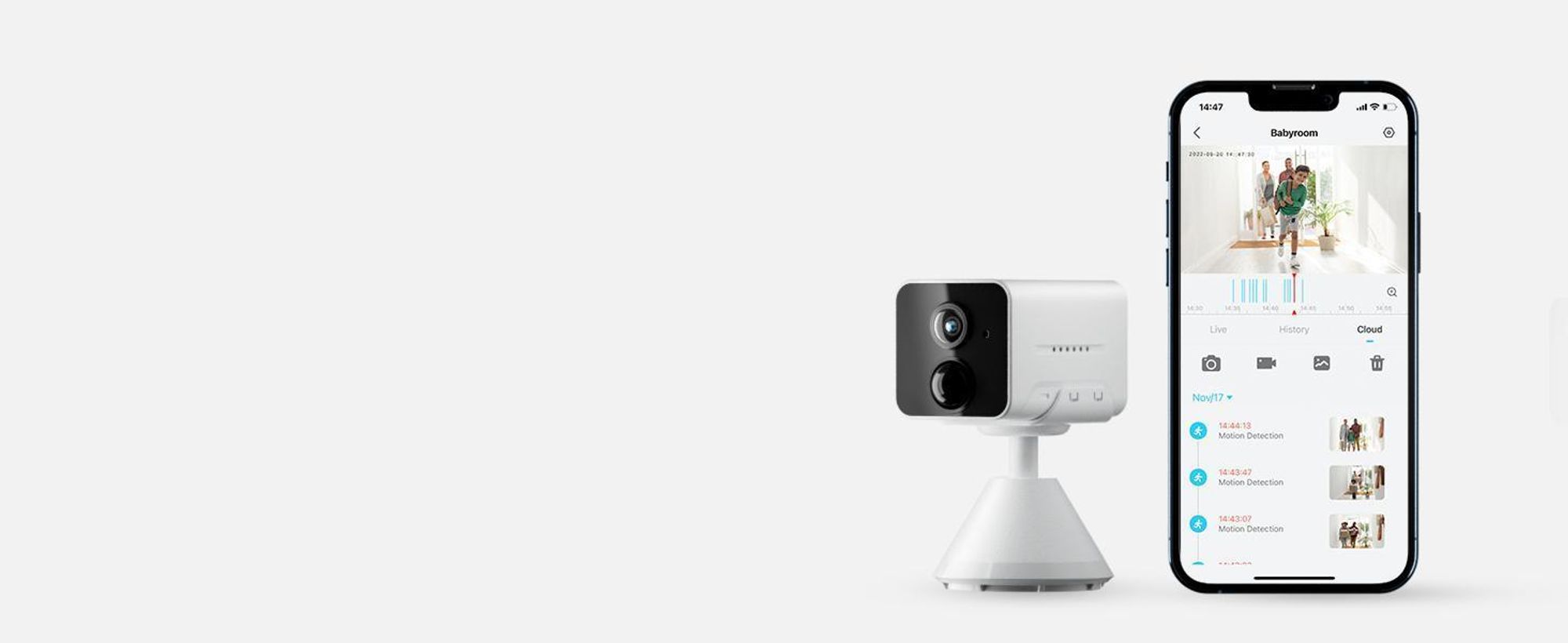 ieGeek 1080P HD Überwachungskamera Innen Akku,WLAN 2.4GHz Ip Kamera mit Nachtsicht, PIR Bewegungserkennung, Zwei-Wege-Audio,Cloud/Speicher Karte,IP65