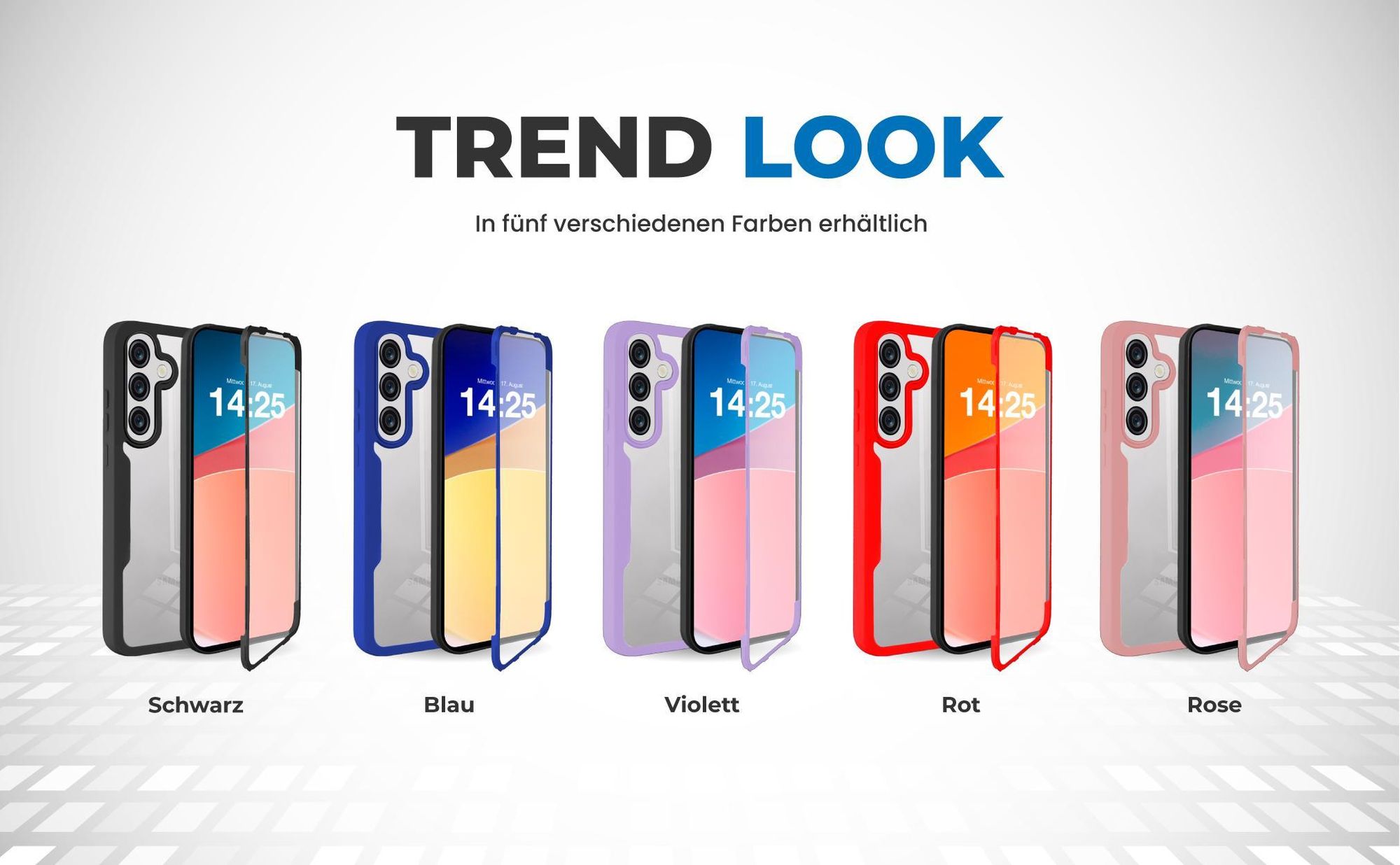 360 Grad Cover Front Back für Samsung Galaxy A56 5G in verschiedenen Farben