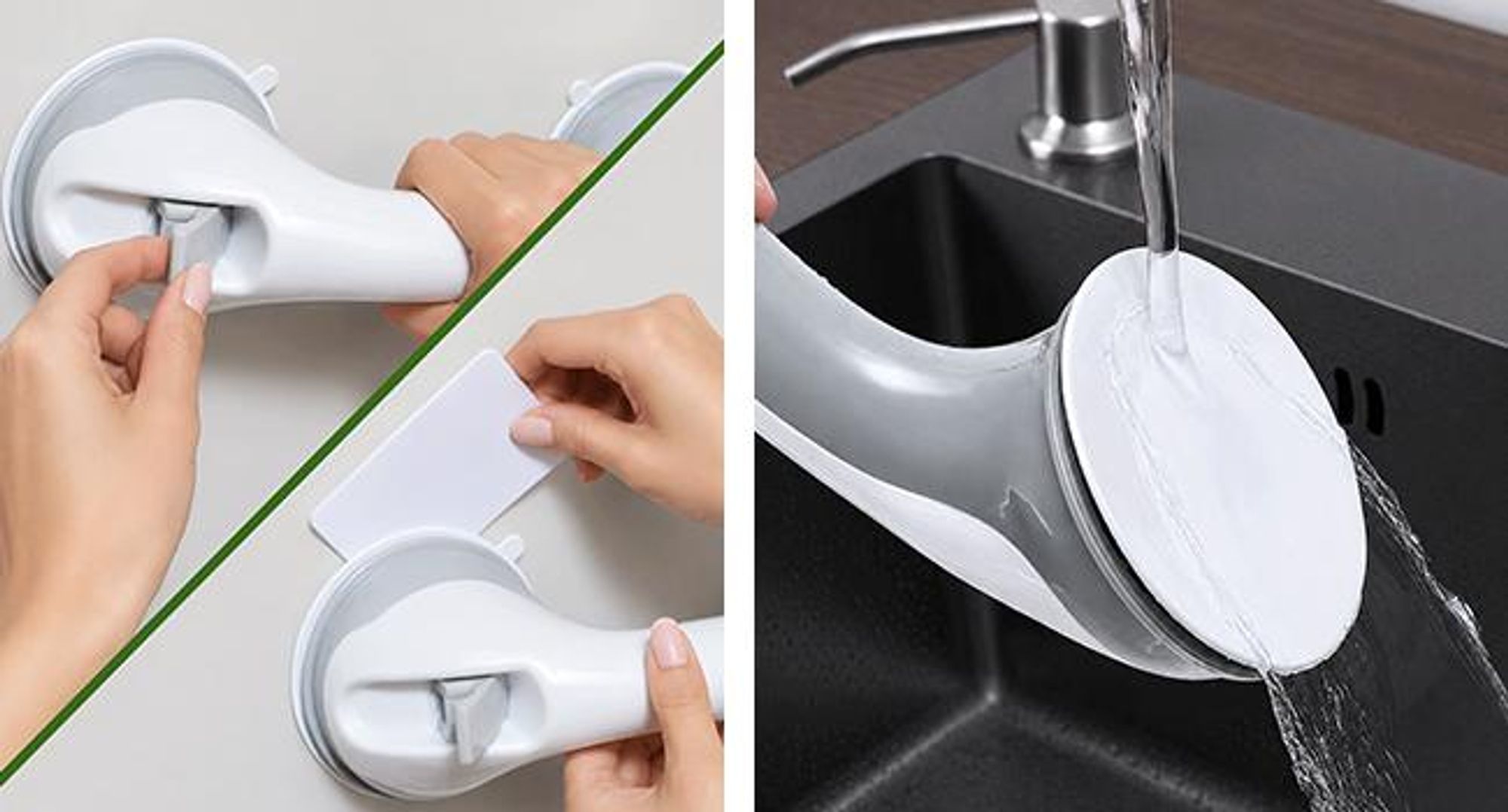 KRUMAD Haltegriffe für Senioren Badezimmer, Duschgriff ohne Bohren, Aufstehhilfe für Dusche und Badewanne, Sicherheitsgriff Wandhalterung