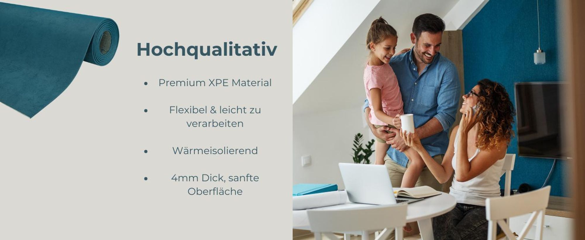 HEXIM selbstklebende Isoliertapete 1,82 m² Wandisolierung 280x65cm schalldämmend 4mm dekorativ 2in1 Tapete Dämmung Isoliereffekt (1 Rolle Altrosa, rosa Zementstruktur)
