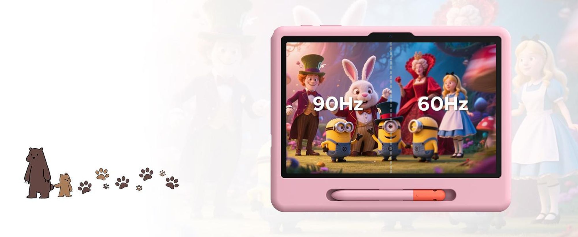 POCKAM P10 kinder tablet, 10,1 inch, met Gemini AI, Android 16, 32 (6+26) GB RAM + 64 GB ROM/TF 2TB, 7000mAh, WiFi tablet voor kinderen, met kindvriendelijke hoes en stylus