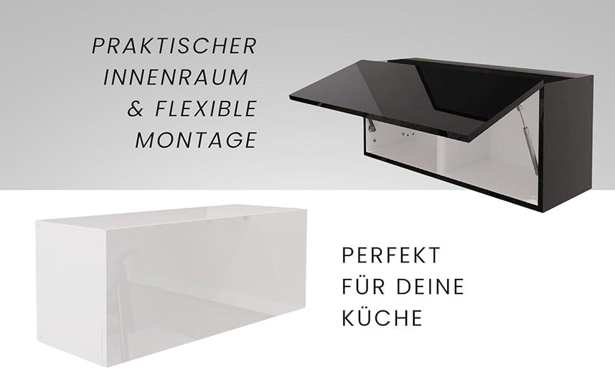 Hängeschrank Schrank Hochglanz Schwarz 90 x 35 x 32 cm (BxHxT) Wandschrank für Wohnzimmer Klapphängeschrank Wandregal Aktenschrank Oberschrank