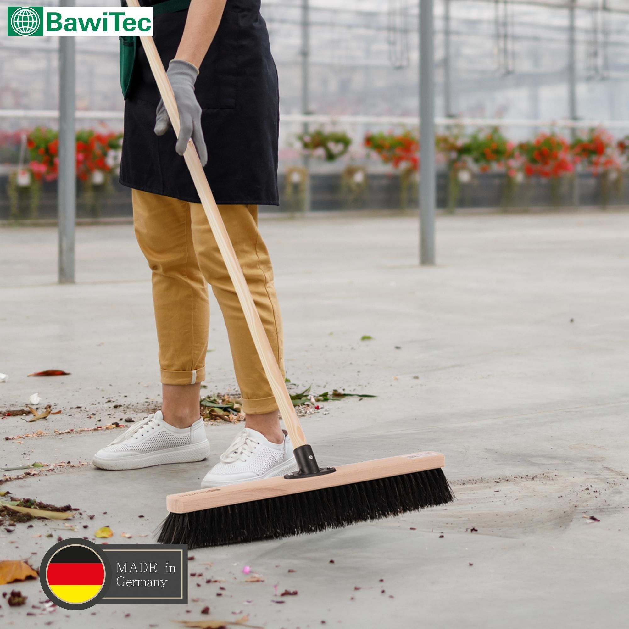 Sehr weicher Naturhaar Rosshaar Saalbesen 40cm Breit mit Stiel Besenstiel 140cm Lang Rosshaarbesen Holz Besen Feger weiche Borsten für Innen