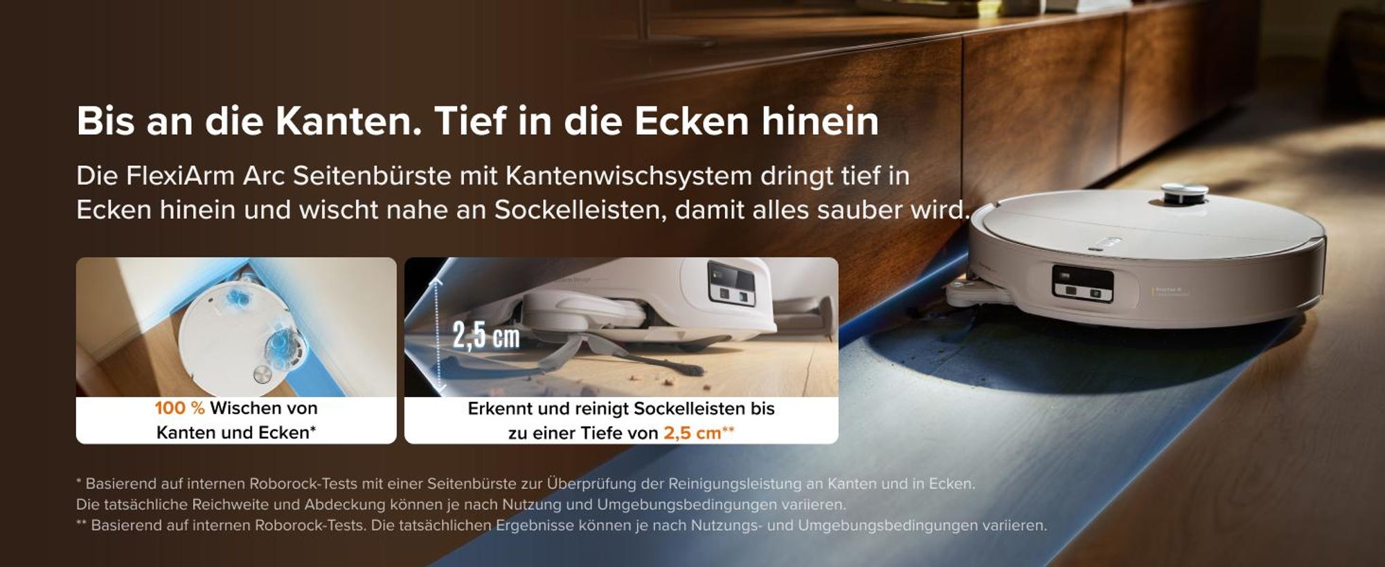 Roborock Qrevo Edge 2 Staubsauger Roboter, 25.000 Pa Saugroboter mit Wischfunktion, Wischmopp-Hebefunktion, 80 °C Moppwäsche mit heißem Wasser, Weiß