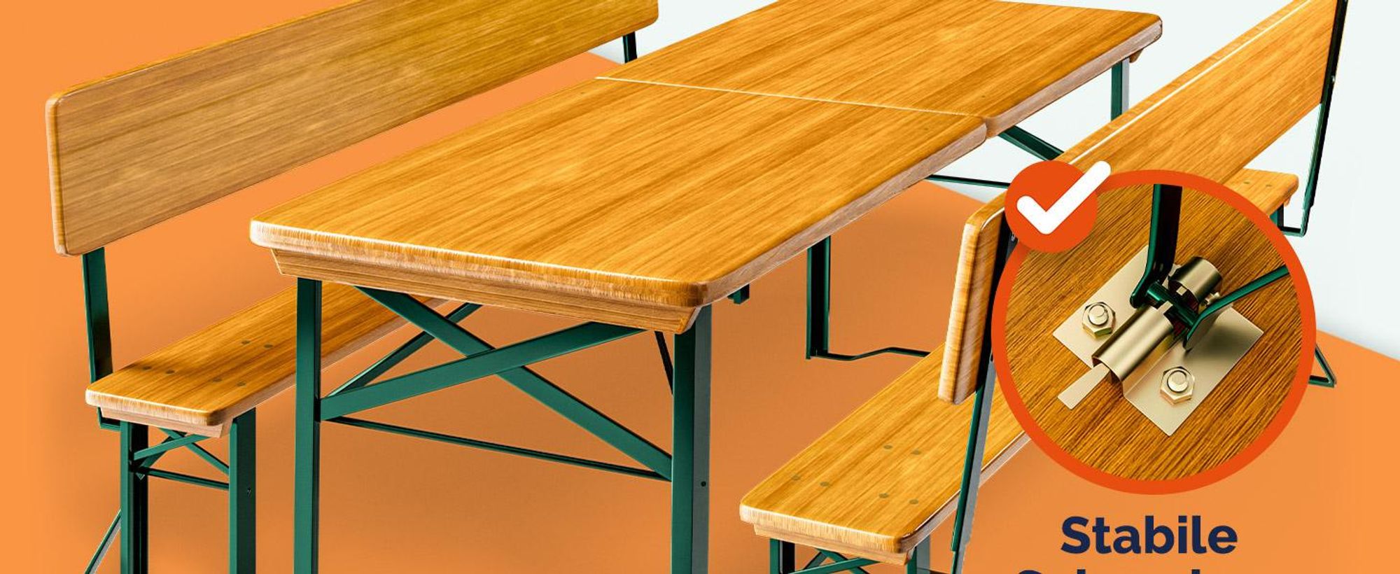 CASARIA Bierzeltgarnitur mit Lehne 170 cm