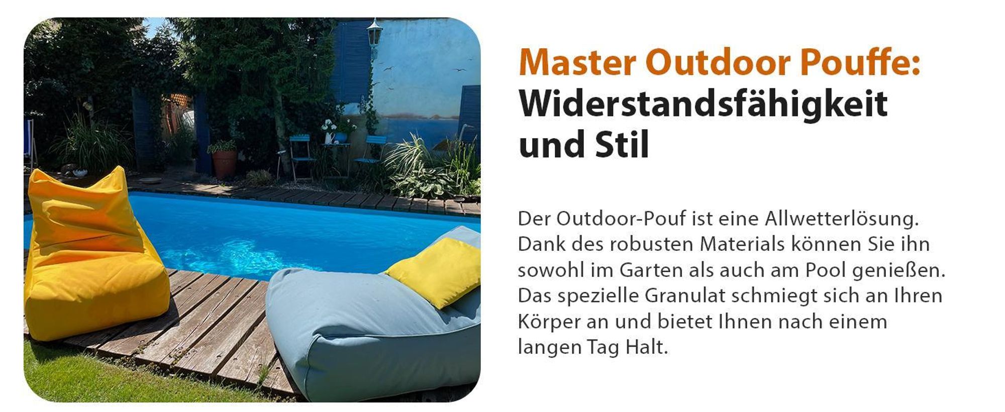 Ecopuf Master Outdoor Sitzsack wasserfest für Garten, Balkon & Terrasse, Farbe: Olive