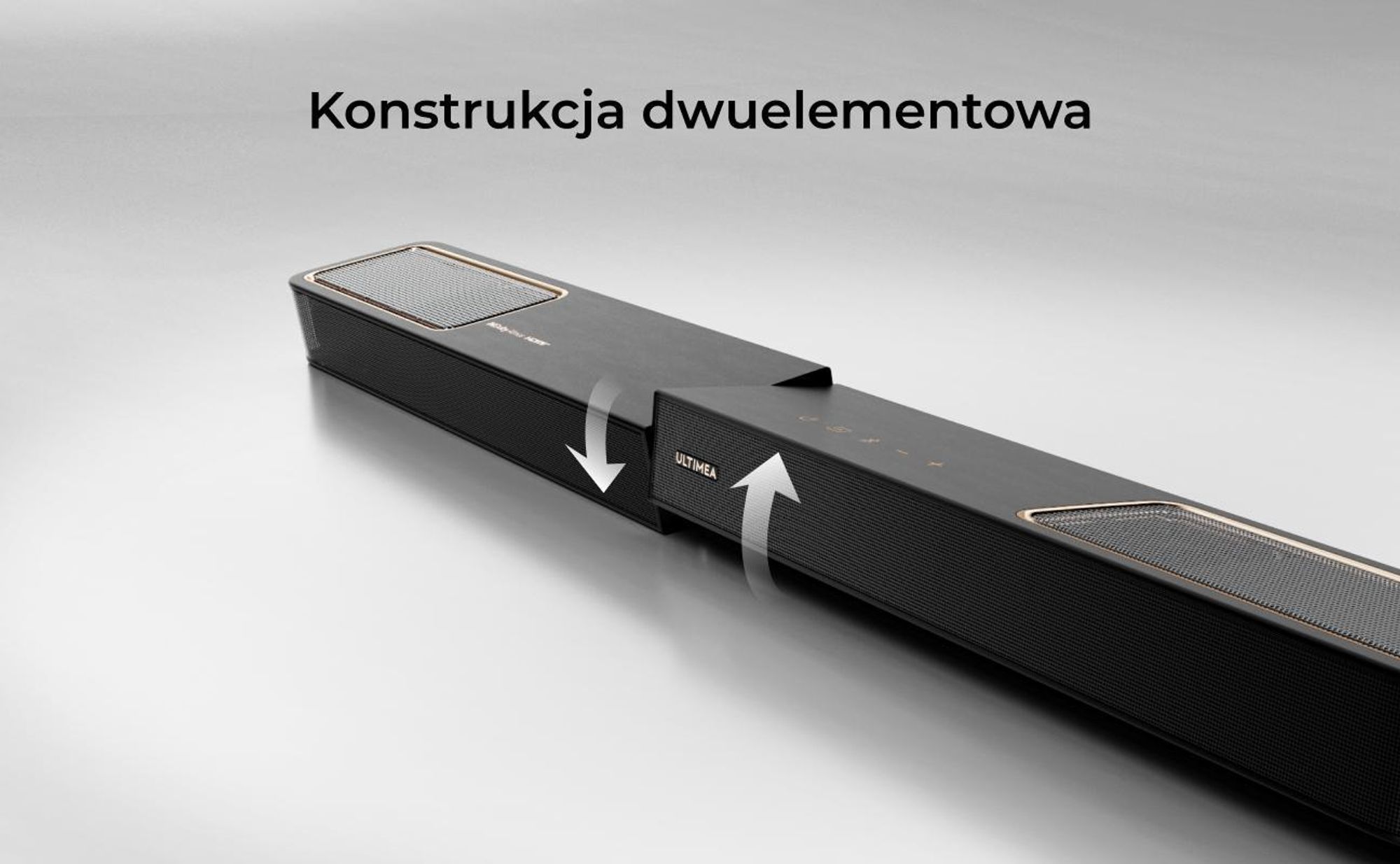 ULTIMEA 3.1.2-kanałowy soundbar z Dolby Atmos, system surround do telewizora z 6,5-calowym subwooferem, Bluetooth 5.4, HDMI eARC, 360W, Skywave F30 Boom