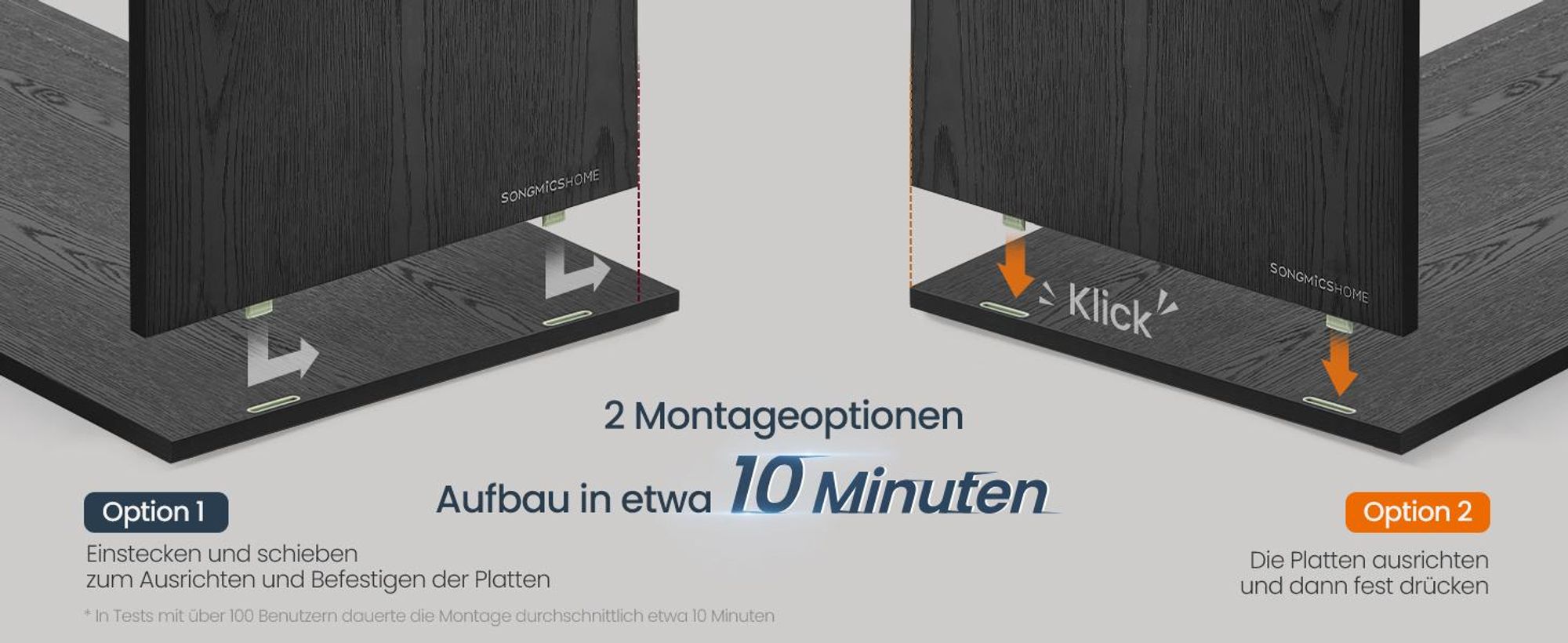 SONGMICS HOME Katzentoilette Push-to-Open Türen, werkzeuglose Montage, für große Katzen, Katzenklo-Schrank Ebenholzschwarz