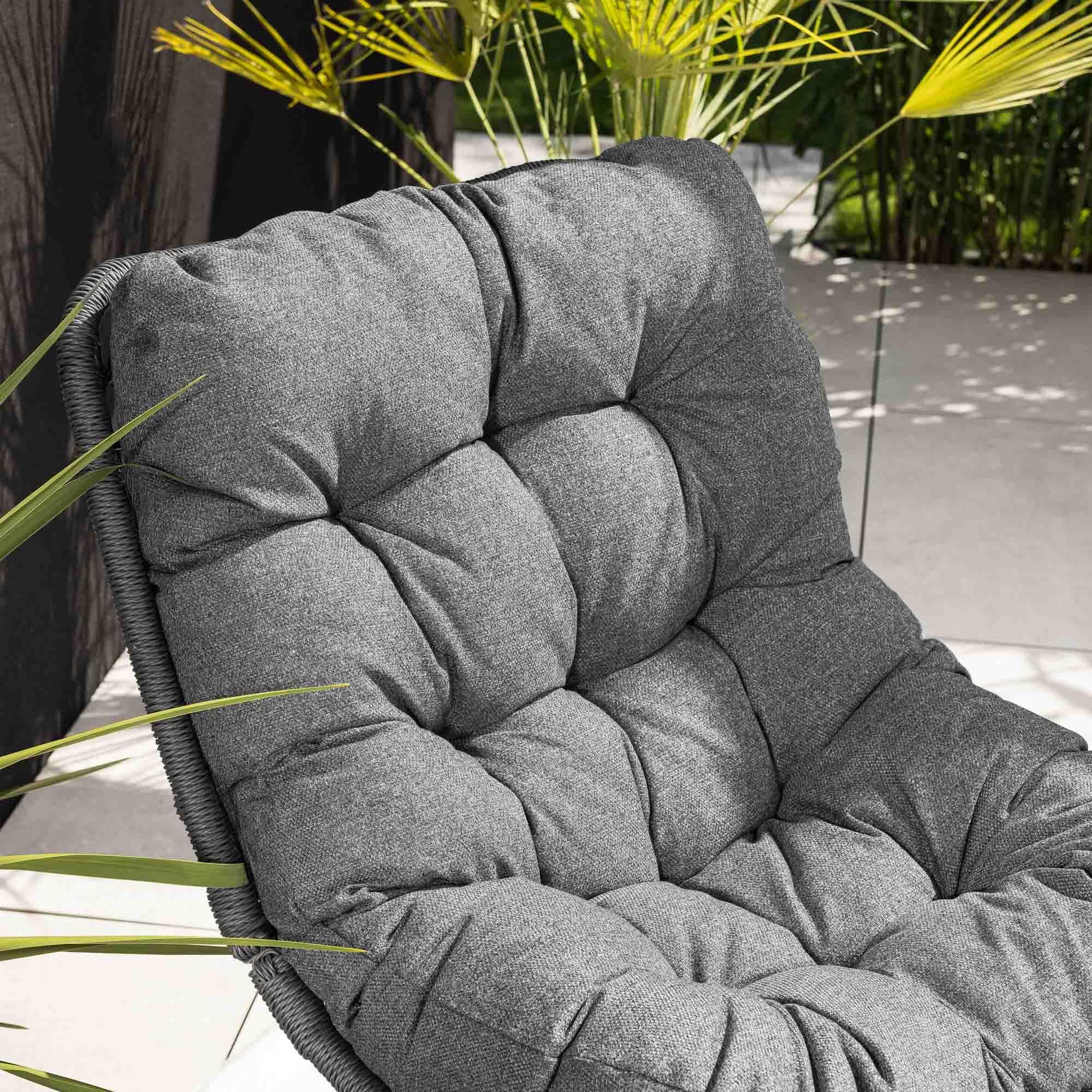 di volio Gartensessel MELIA - schwarz, Lounge Sessel aus PE-Rattan mit Rundfuß, bequem & stabil
