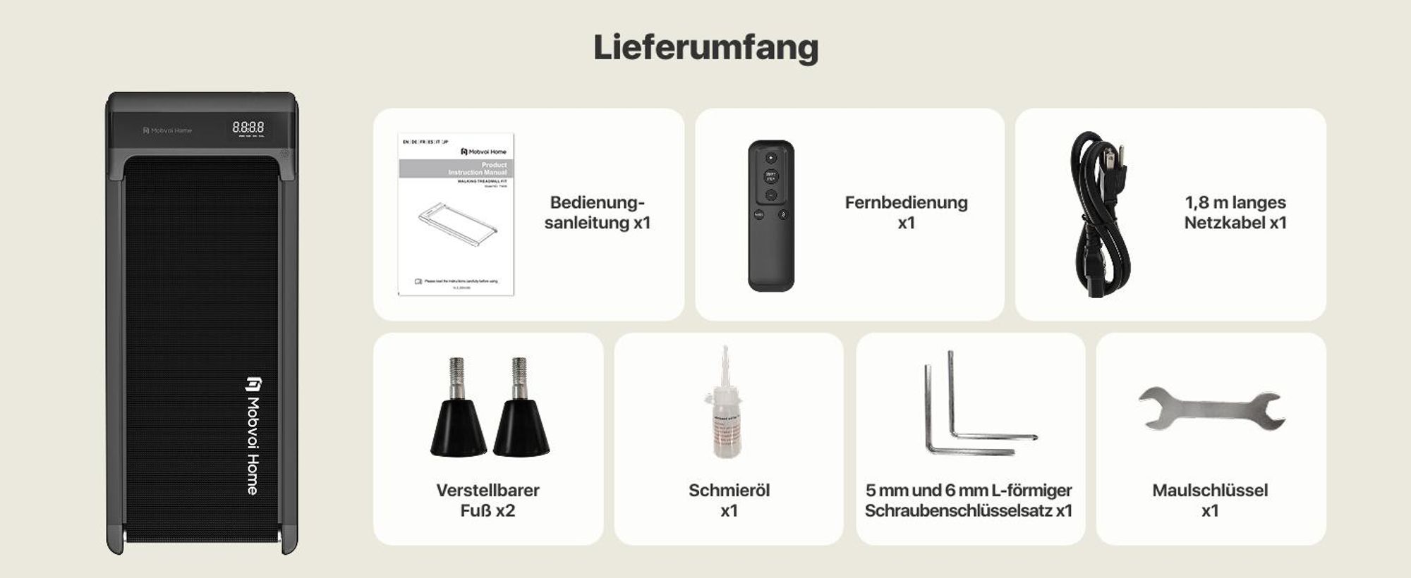 Mobvoi Walking Pad Smart KI Untertisch-Laufband, tragbares 2-in-1 Laufband für Zuhause & Büro, Gehen & Joggen, TicSports Zwift Kinomap, 120kg 6km/h