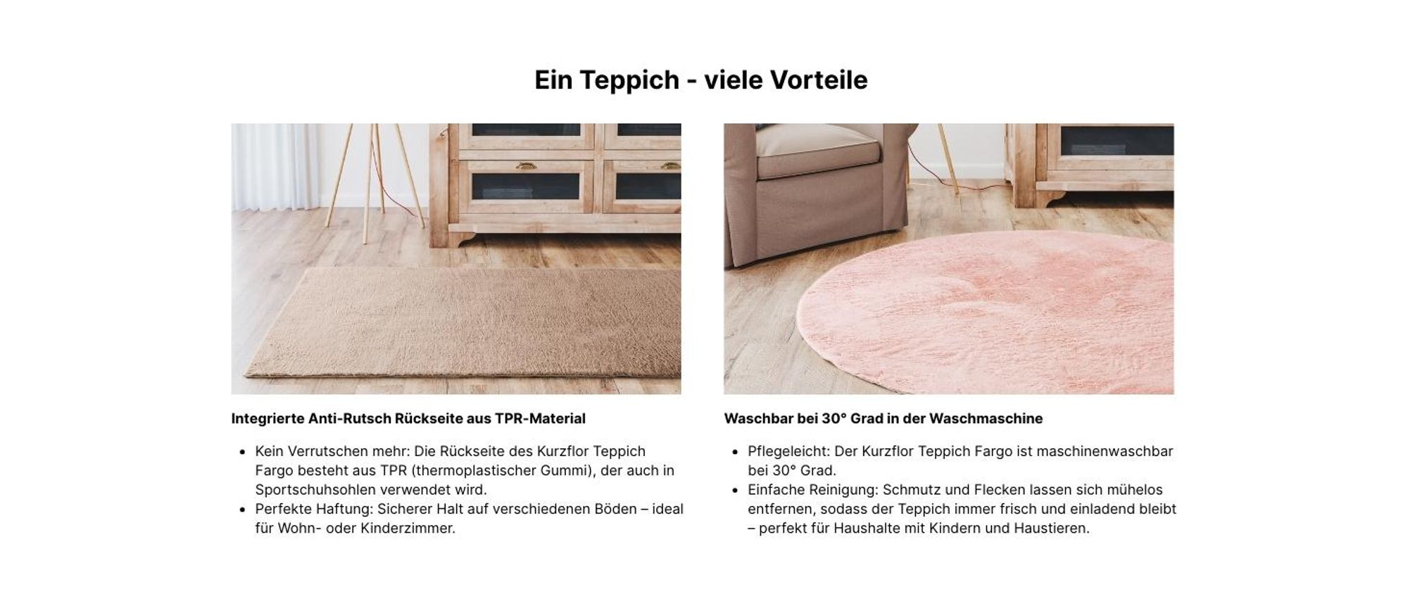 Interiyou Kunstfell-Teppich Fargo Beige ø 120 cm rund