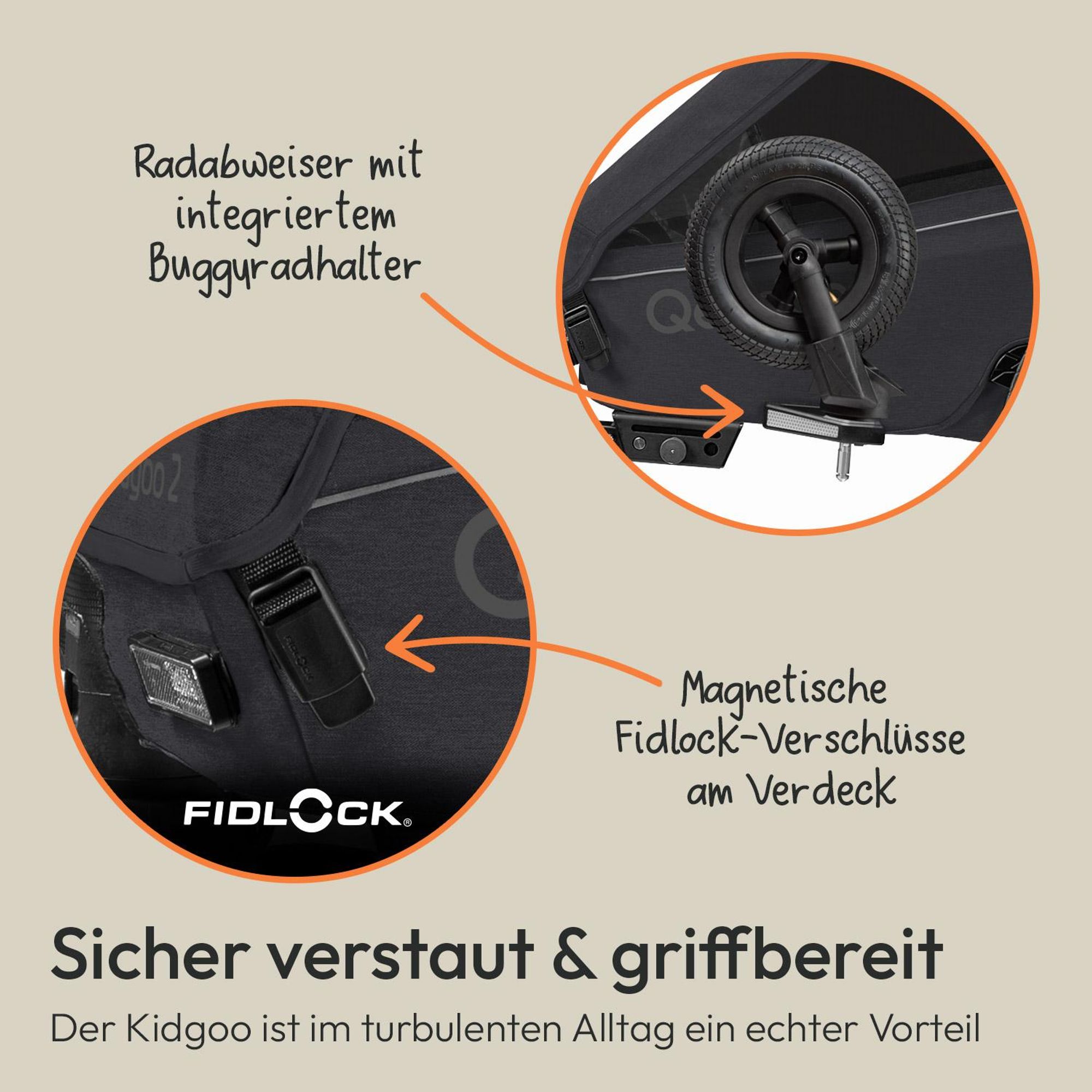 Qeridoo Kidgoo 2- Kinderfahrradanhänger für 2 Kinder, Farbe: Wildberry Violet