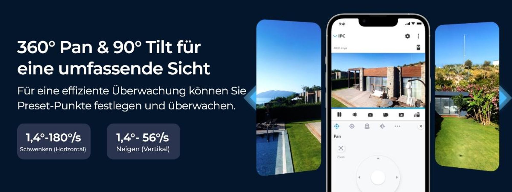 Reolink RLC-823S1, 4K 8MP PoE Überwachungskamera, 360° Abdeckung, 5X optischem Zoom, Auto-Tracking, Farbnachtsicht, Personen-/Fahrzeug-/Tiererkennung