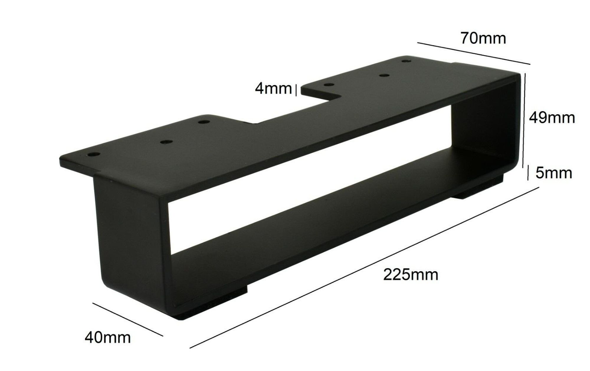 1x Möbelfüße aus Stahl – Schwarz Matt – Stabil & modern – H: 5,4 cm