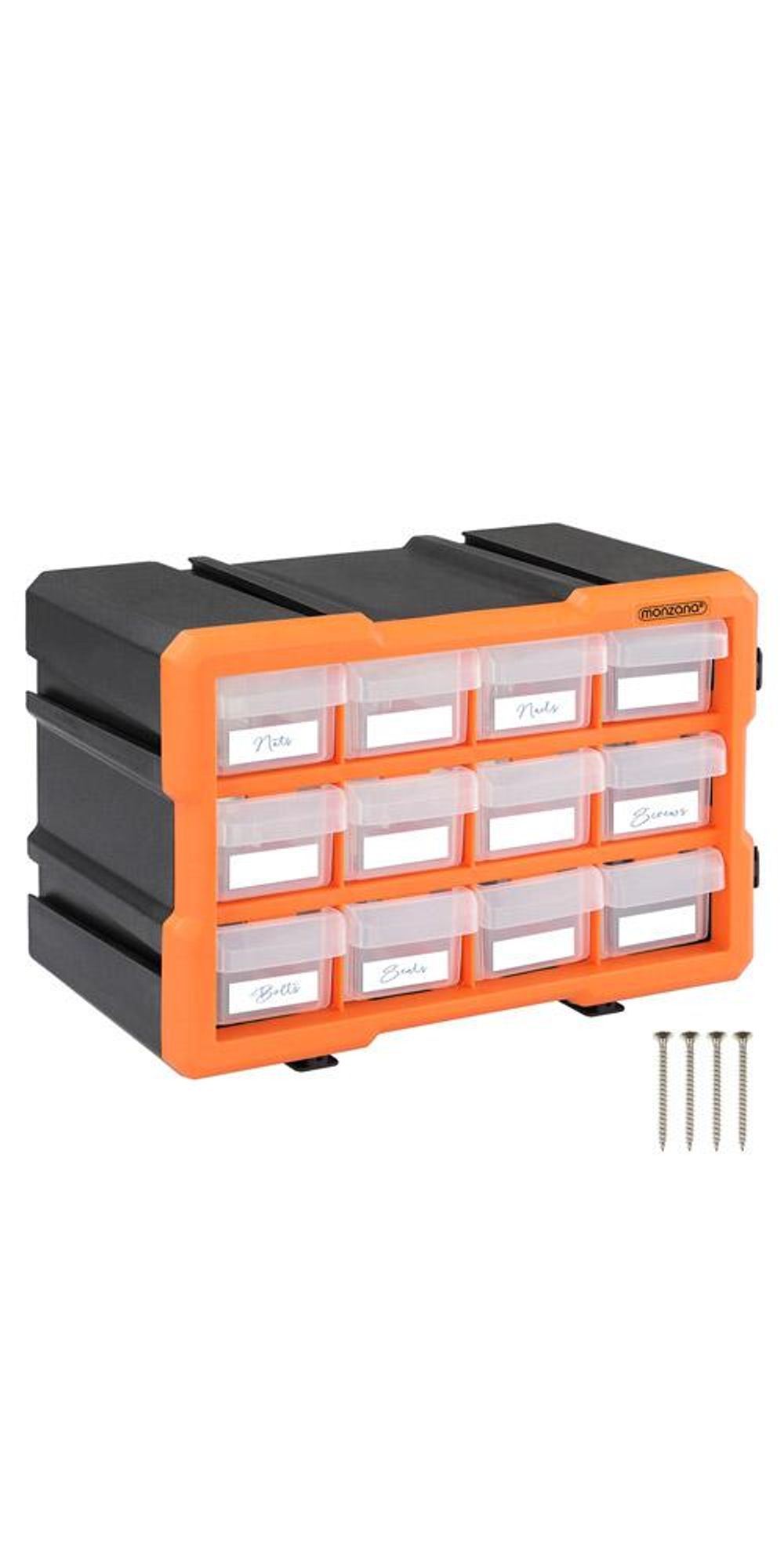 MONZANA® Kleinteilemagazin Sortimentskasten erweiterbar 24 Fächer Sortierbox für Kleinteile Aufbewahrungsbox Werkstatt