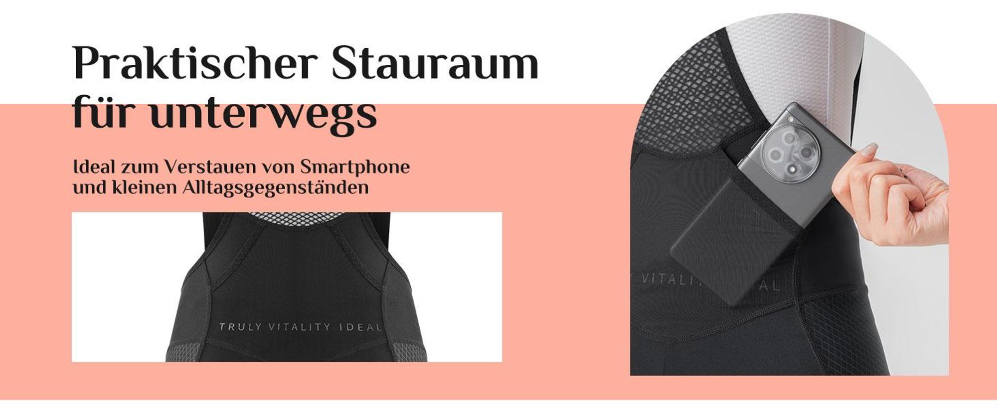 ROCKBROS TVI Trägerhose Damen Kurz Gepolstert Mit Tasche Schnelltrocknend Stoßfest Für Rennrad MTB Schwarz Größe S