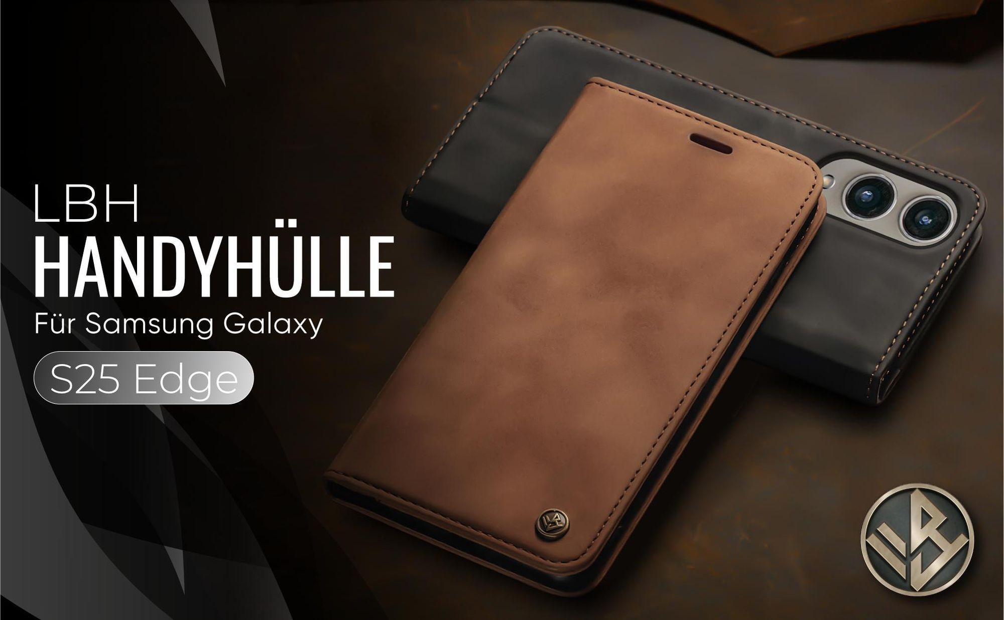 Hochwertige Klapphülle für Samsung Galaxy S25 Edge im klassischen Design