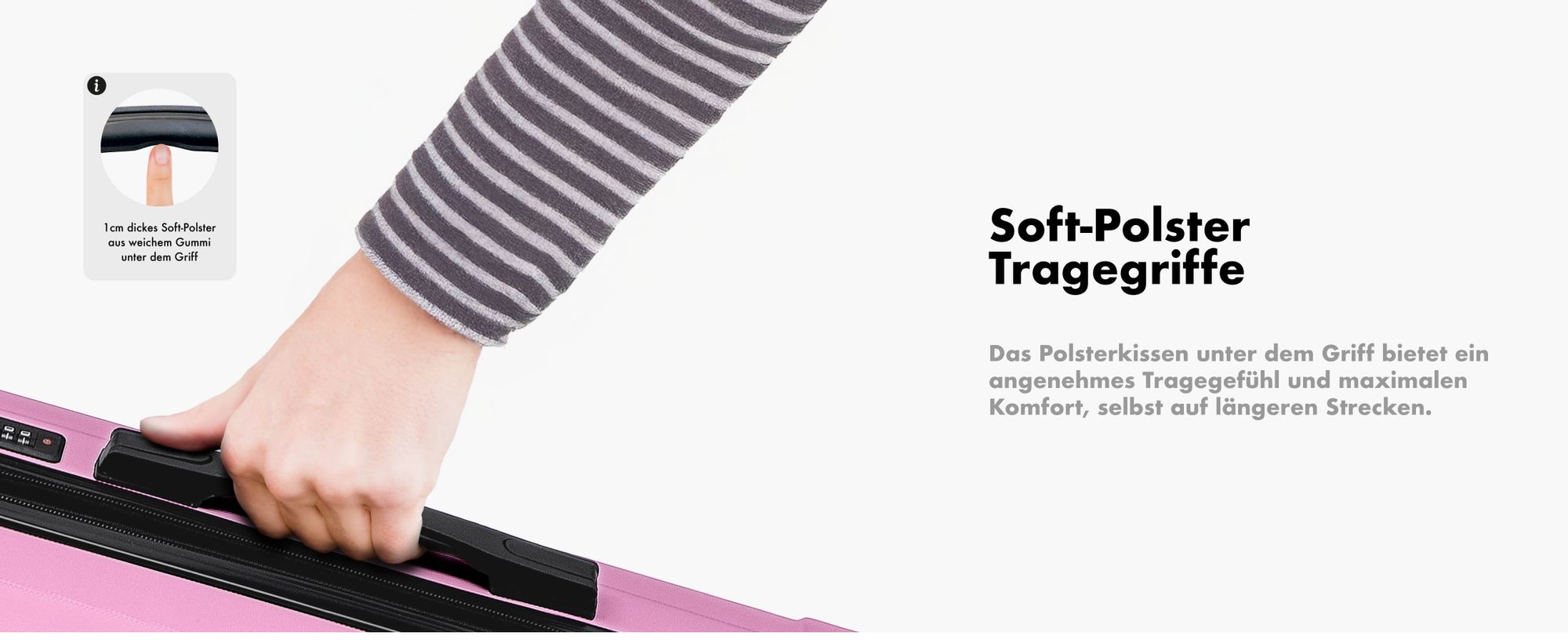 Flexot® Trolley - Handgepäck Koffer M, Aluminium-Teleskopstange, ABS-Hartschale, erweiterbares Volumen, Größe M, 360° Rollen, Rollkoffer, Bordcase