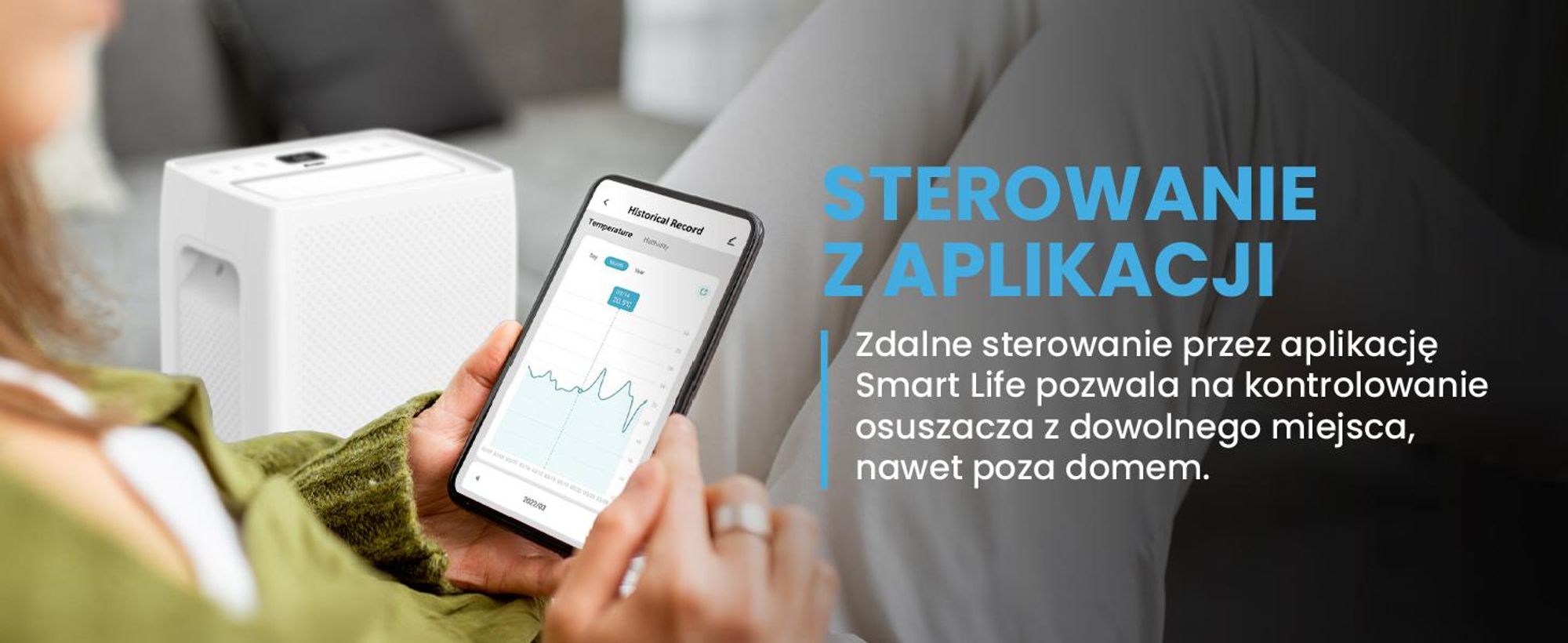 Osuszacz powietrza 20l/24h z aplikacją i zbiornikiem na wode 4,5l