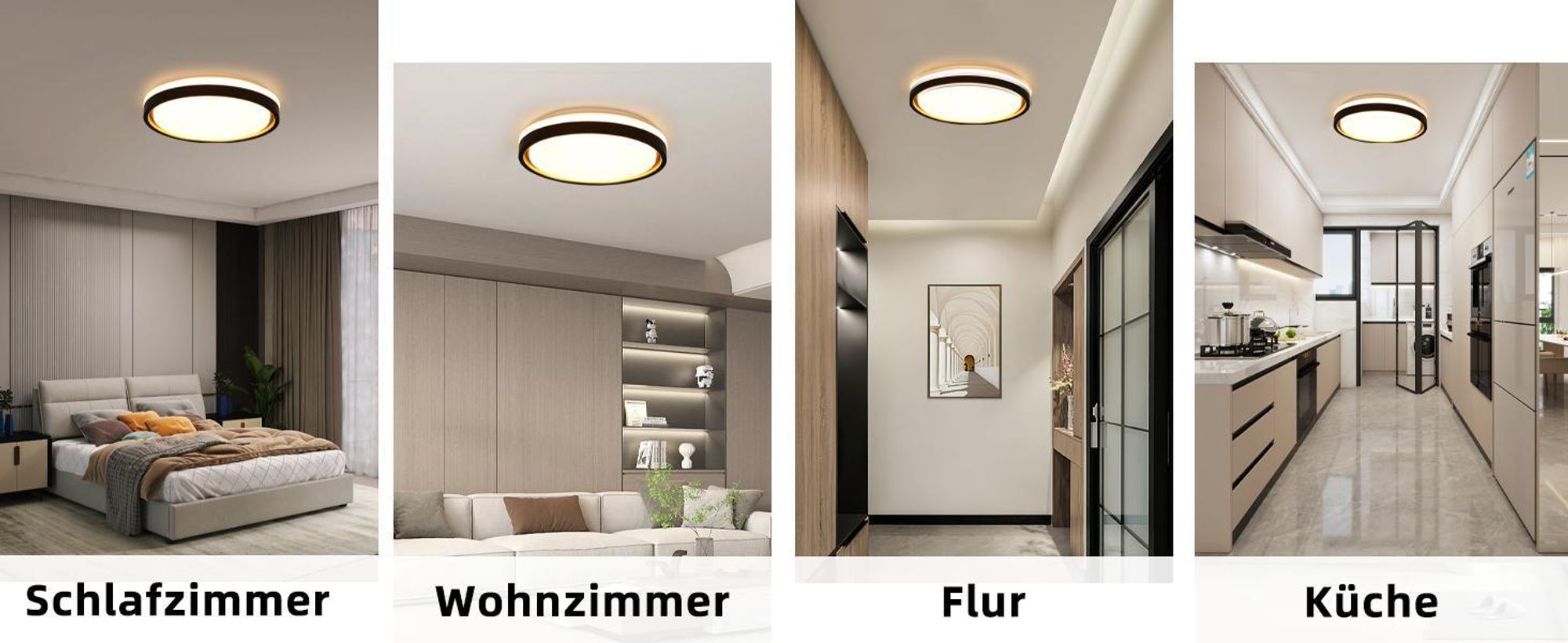 ZMH LED Deckenleuchte Wohnzimmer Schwarz  Dimmbar mit Fernbedienung  32W  Eckig 30cm  Memoryfunktion  Deckenbeleuchtung für Küche Schlafzimmer Flur Esszimmer