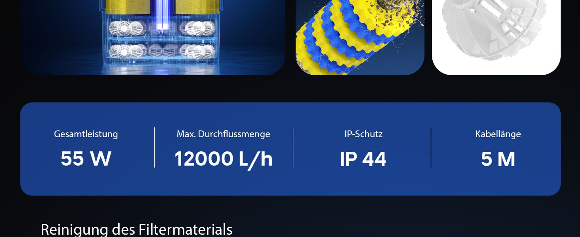 SunSun CPF-30000 Druckteichfilter 12.000 l/h / 55 W UVC Einheit, Teichdruckfilter für Teiche bis 60.000 Liter, Teichklärer, Filteranlage