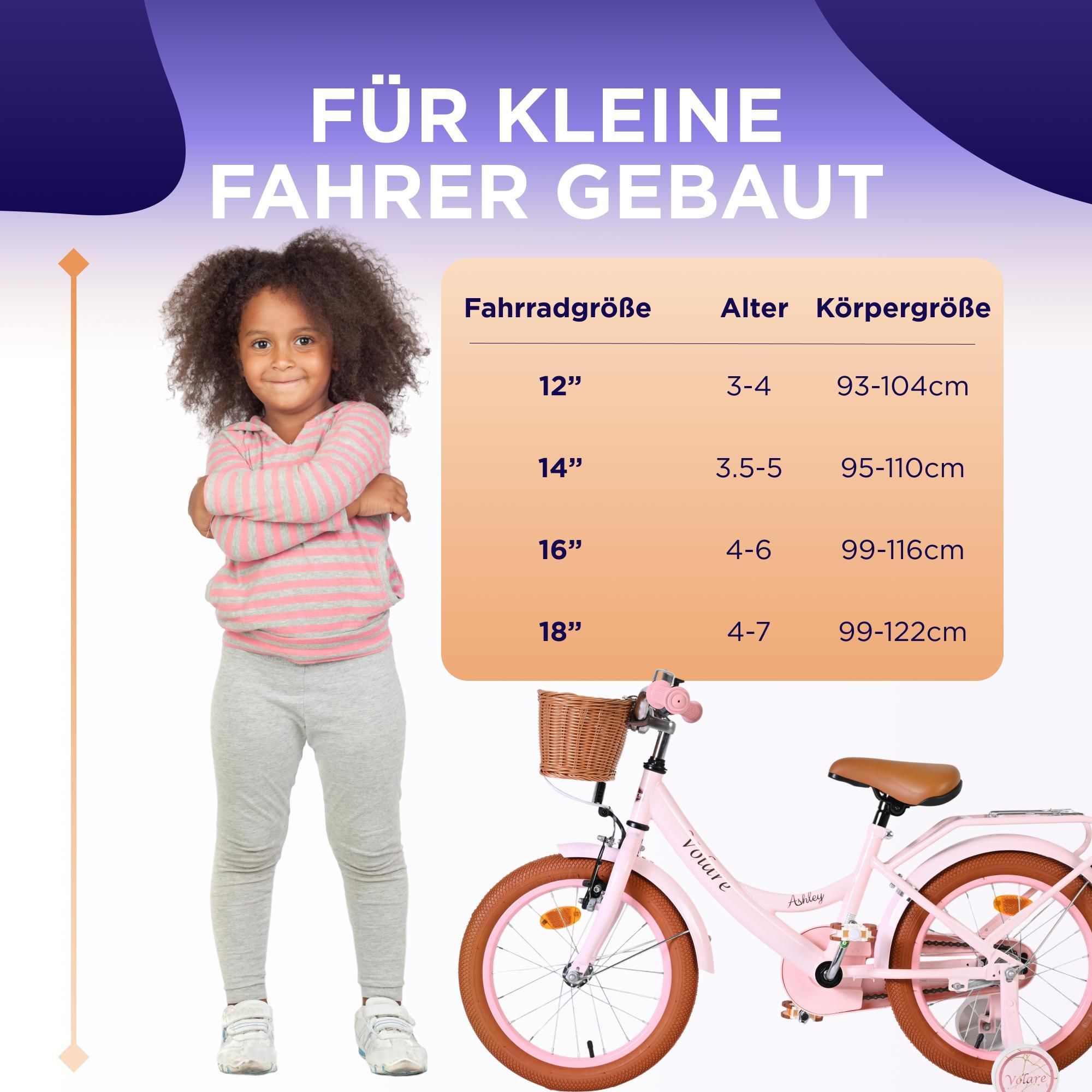 Volare Ashley Kinderfahrrad - Mädchen - 12 Zoll - Rosa