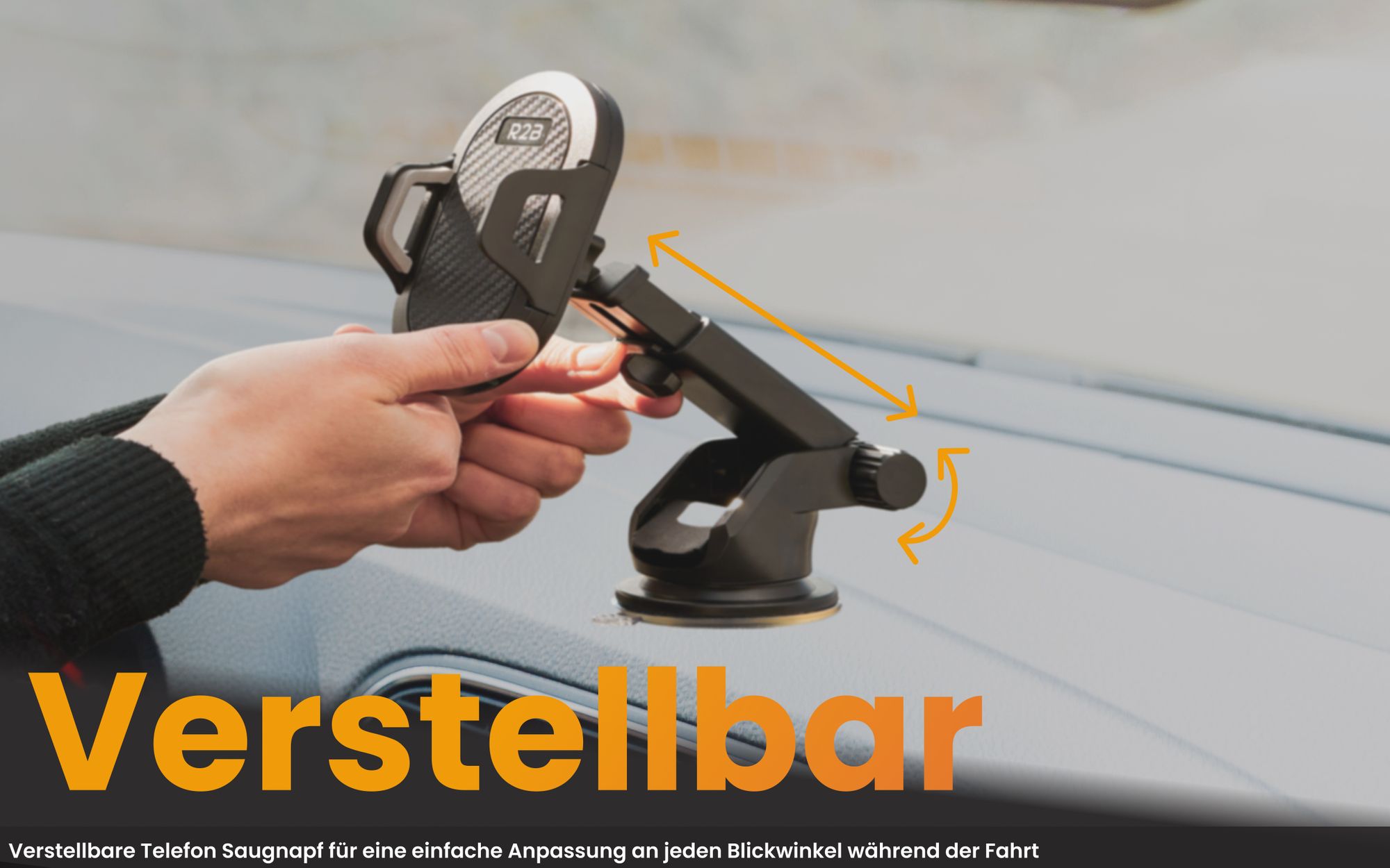 R2B 2 in 1 Handyhalterung Saugnapf Für Luftungsgitter, Windschutzscheibe und Armaturenbrett, handyhalter iPhone, KFZ-Halterung, Smartphone halter