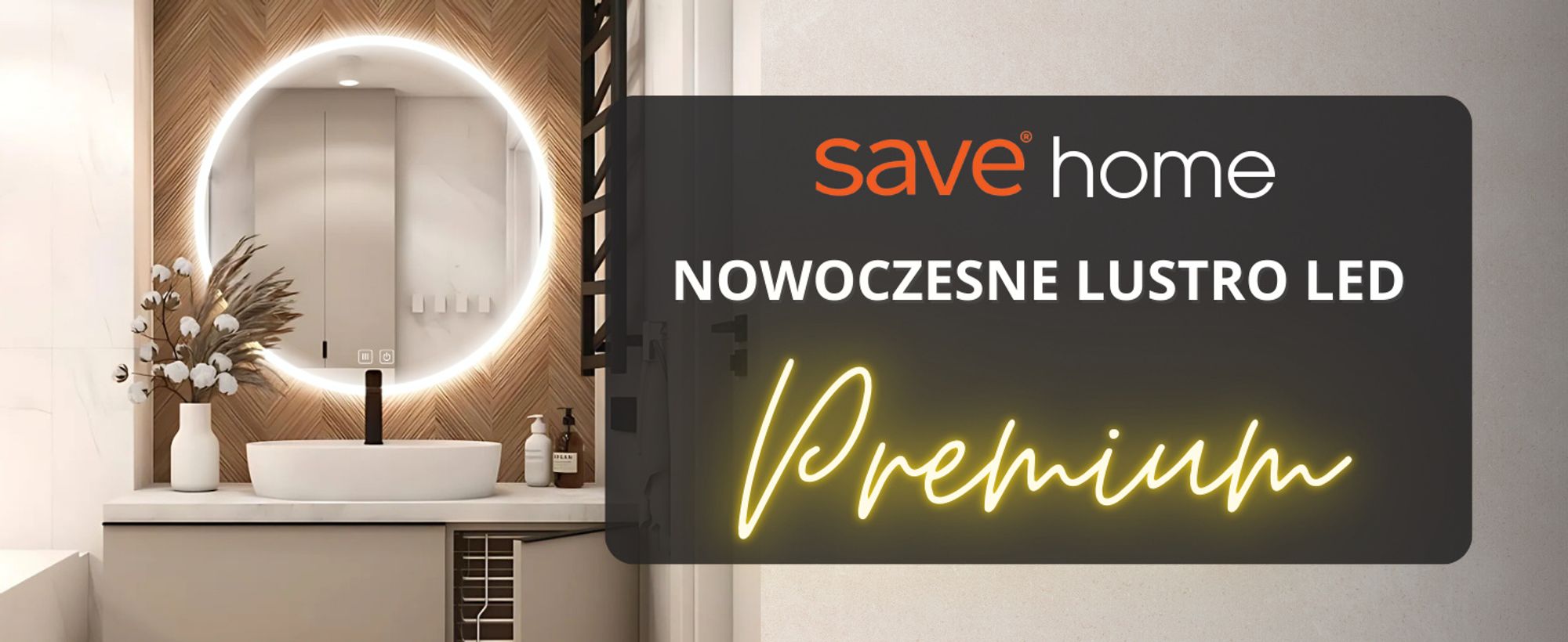 SAVE ®HOME Okrągłe lustro łazienkowe LED - 80 cm - PODŚWIETLANE - 3 BARWY ŚWIATŁA - ŚCIEMNIALNE - BEZ PARY - DOTYKOWE - LUSTRO ŚCIENNE