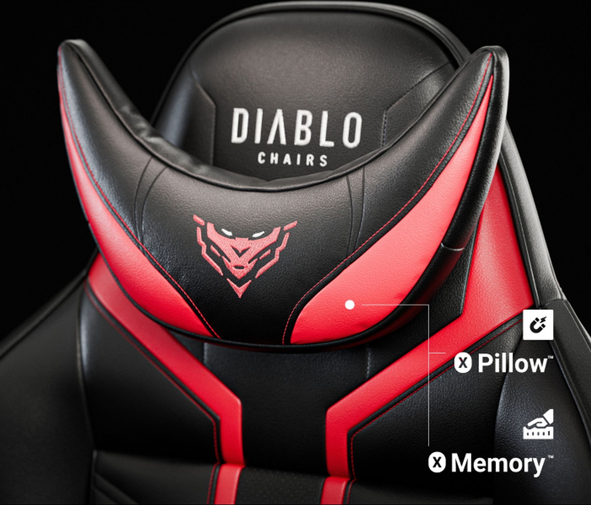 Diablo X-Ray Gaming Stuhl Bürostuhl Schreibtischstuhl 4D Armlehnen Ergonomisch Kunstleder Belastbarkeit bis 150 kg Farbe: Schwarz-rot, Größe Normal