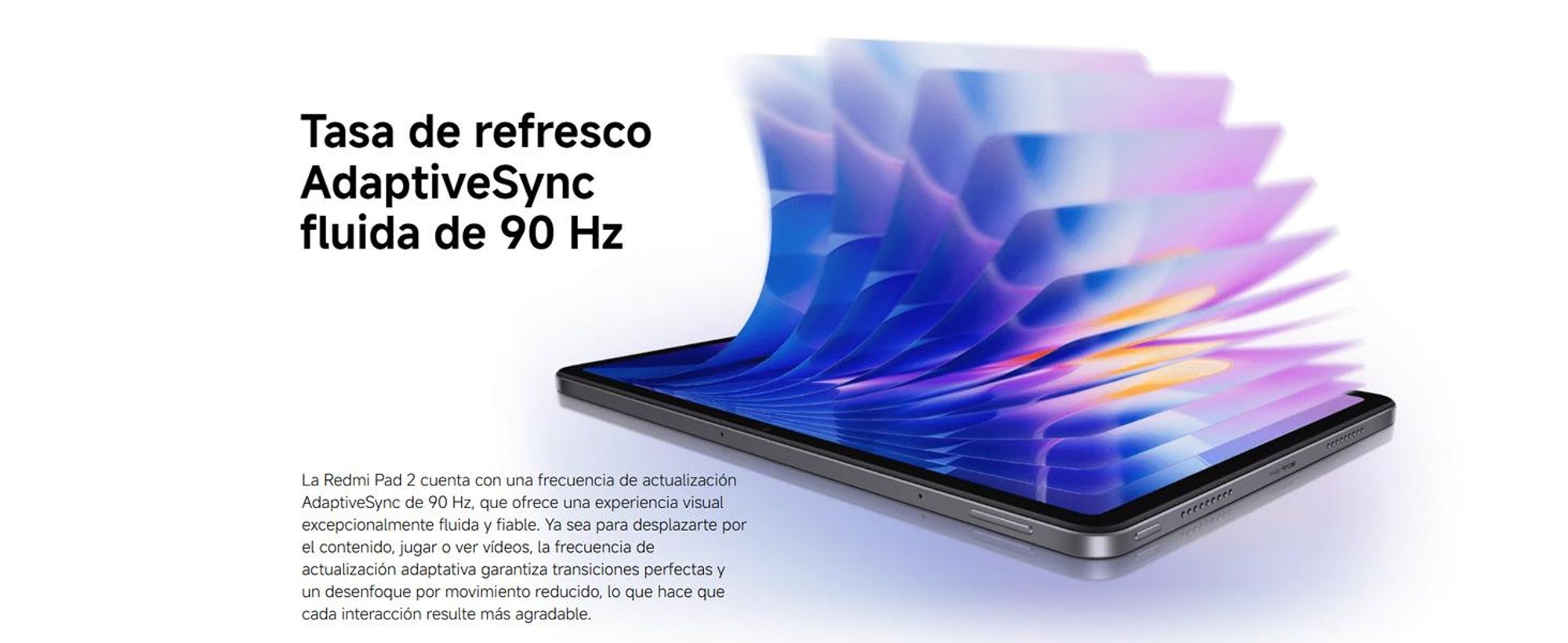 Tablet XIAOMI REDMI Pad 2, versión WiFi, 11 pulgadas, 4GB de RAM, 256GB de almacenamiento, color verde menta