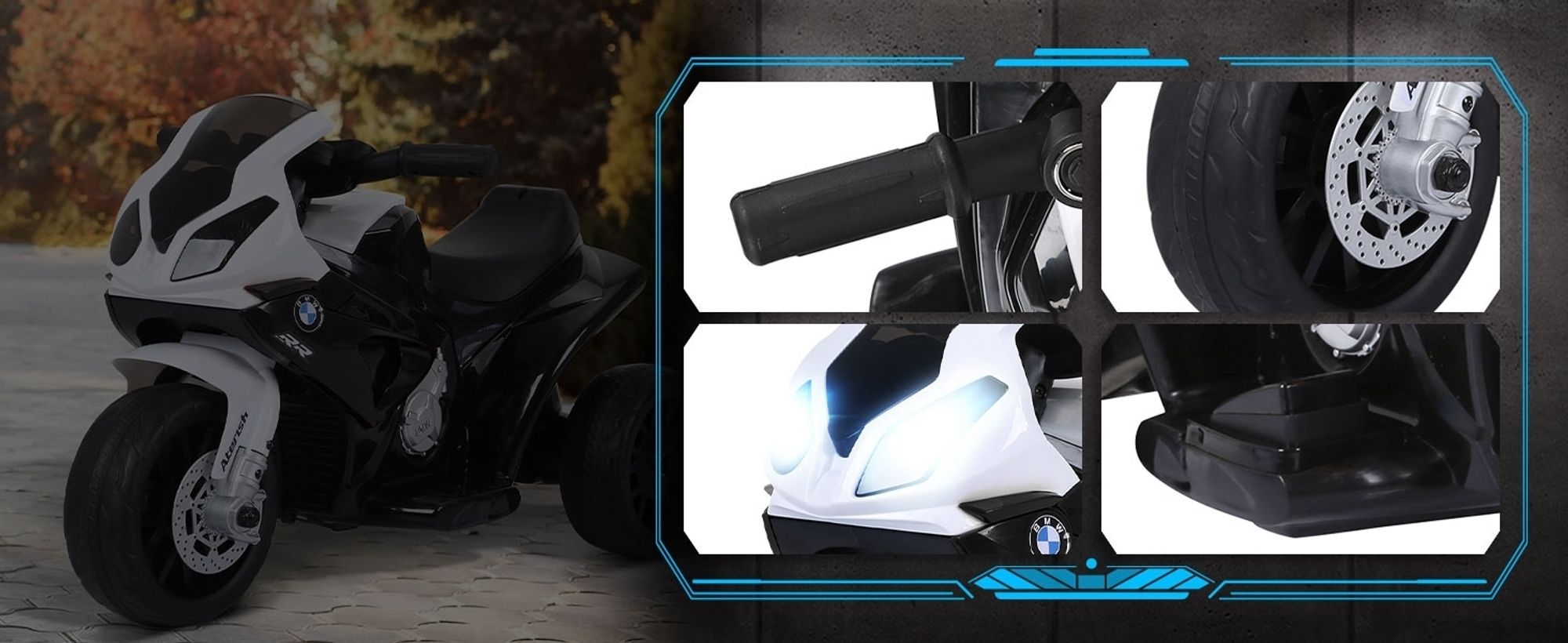 HOMCOM Elektro Motorrad für Kinder Kindermotorrad Kinderfarhzeug BMW Linzenz