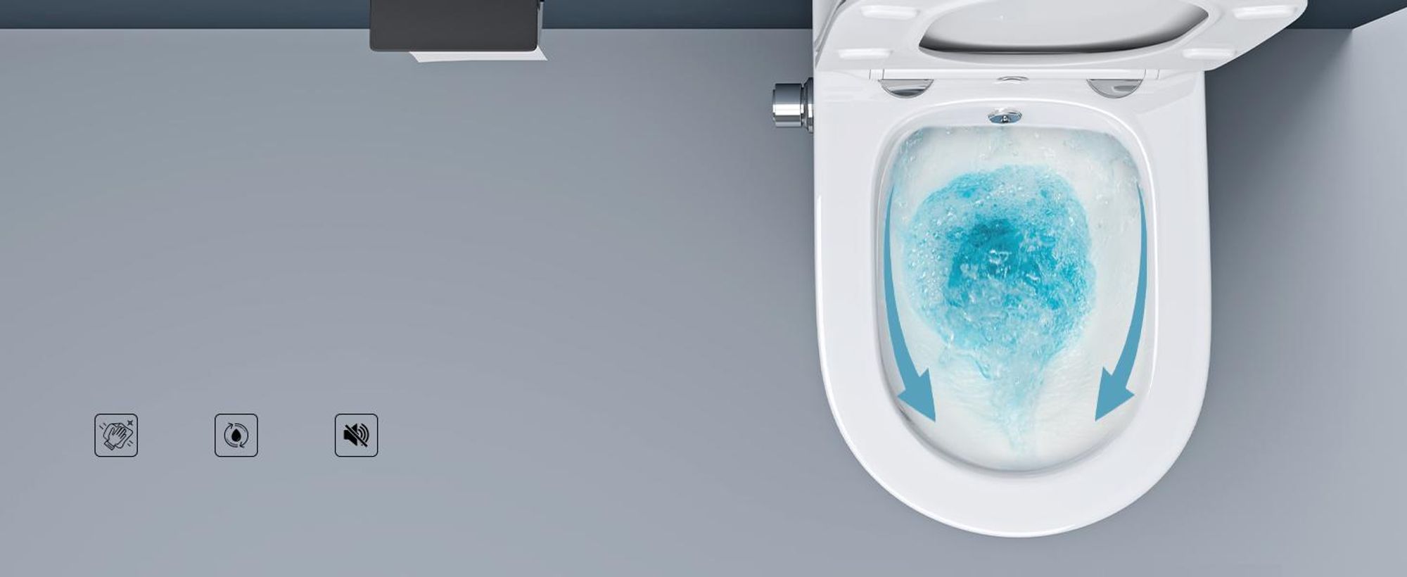 doporro Hänge-WC mit Bidet Funktion Weiß Wand-WC Toilette mit Soft-Close Spülrandloses aus Keramik Hänge-Toilette Aachen601