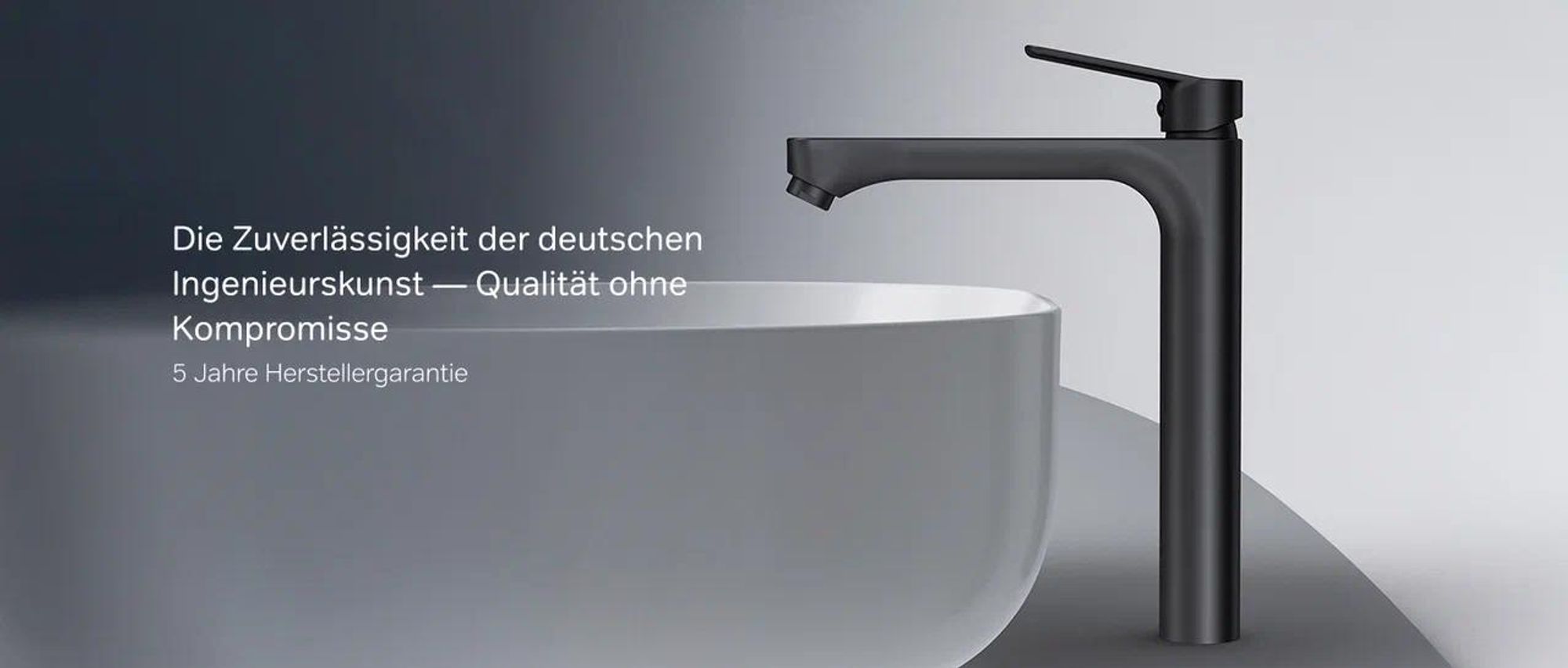 AM.PM Waschtischarmatur Hoch Schwarz Wasserhahn Bad Waschbecken Armatur Einhebelmischer Badarmatur Mischbatterie für Badezimmer Aufsatzwaschbecken