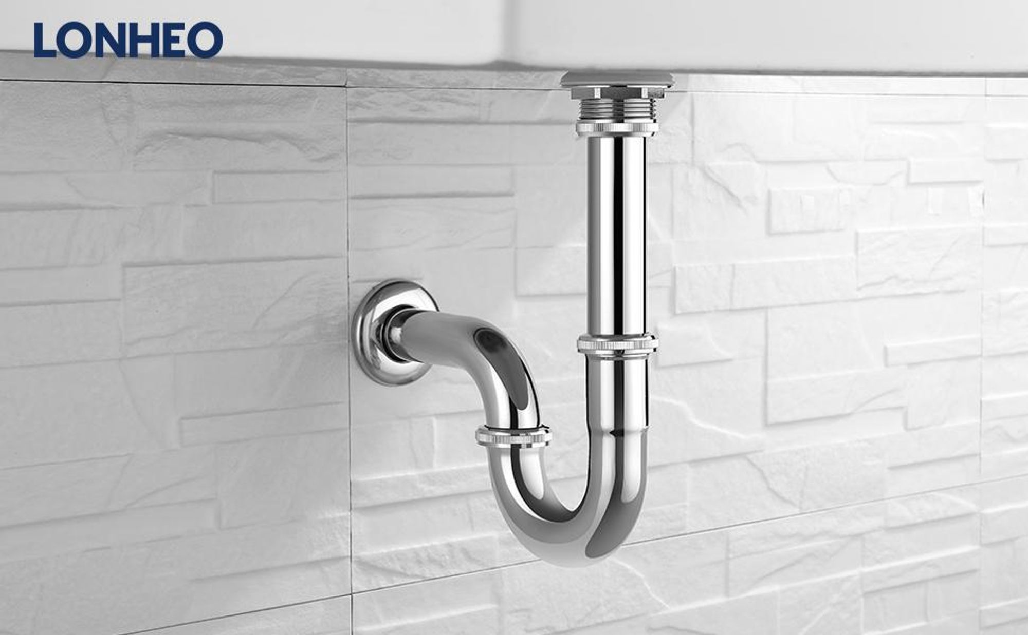 Design Siphon für Waschbecken G 1 1/4, Flaschengeruchsverschluss Röhrensiphon aus Edelstahl, P-Trap Abflussrohr mit Wandrosette für Bad Waschtisch