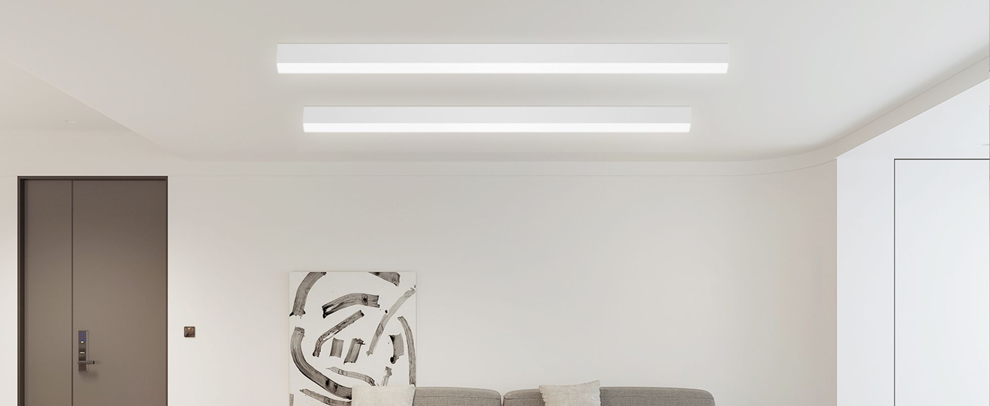 ZMH LED Deckenleuchte Dimmbar Wohnzimmer Modern Weiß 32W Deckenlampe mit Fernbedienung 107 CM für Schlafzimmer Küche Büro Esszimmer