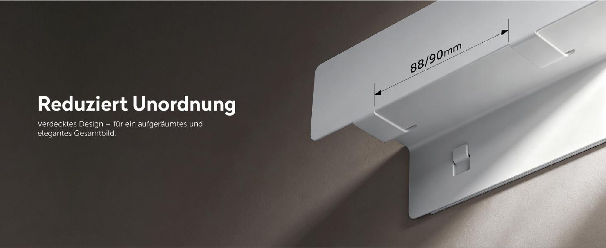 doporro Wandgarderobe mit Ablage, Garderobenleiste 60 cm mit 6 Garderobenhaken Weiß, Kleiderhaken Wand zum Schrauben oder Kleben, Stalo-11