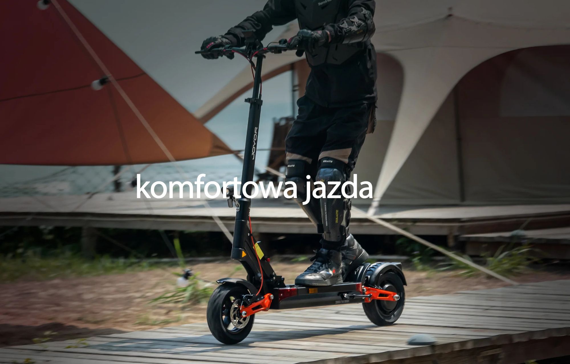 JOYOR T6 Składana Hulajnoga Elektryczna - Silnik 600W Baterią 48V18AH 10-calowe Opony Dyskowymi Hamulcami - Czarny
