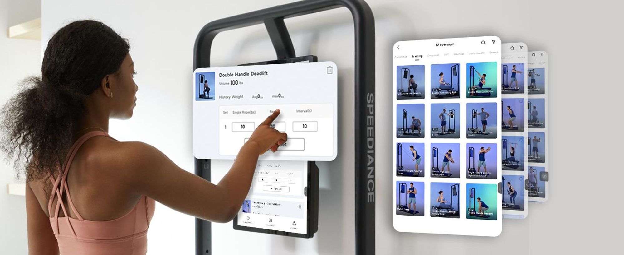 Speediance Smart Home Gym System, Gym Monster Multifunktionale Smith Maschine Home Gym Power Cage, Tragbare Kabelmaschine für Home Workout