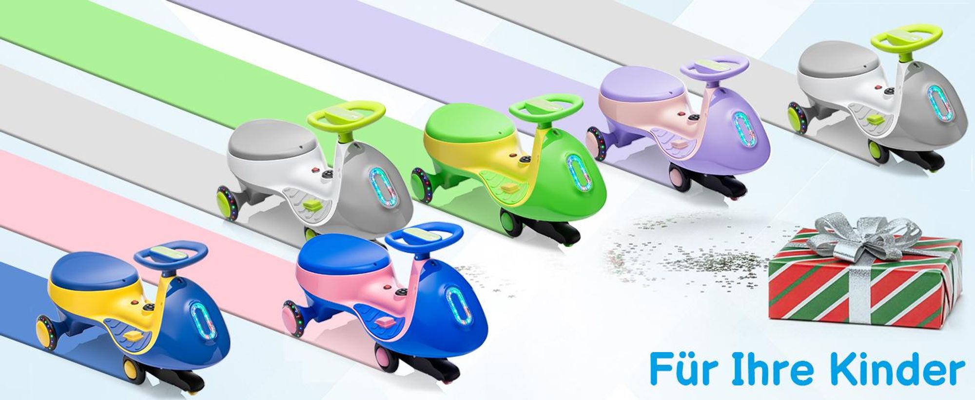 Kinder-Elektroauto 12V, Elektrisches Rutschauto mit Pedal, 2 Geschwindigkeiten und Kippschutz, Bluetooth, für Kinder ab 3 Jahren,Fuchsia & Rosa