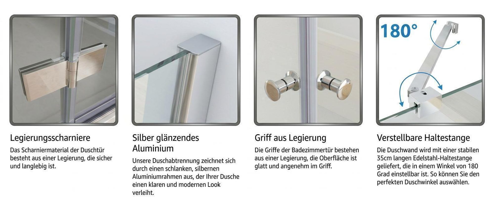 90x75cm Duschkabine Eckig Dusche mit 75cm Seitenwand ESG Glas JCP