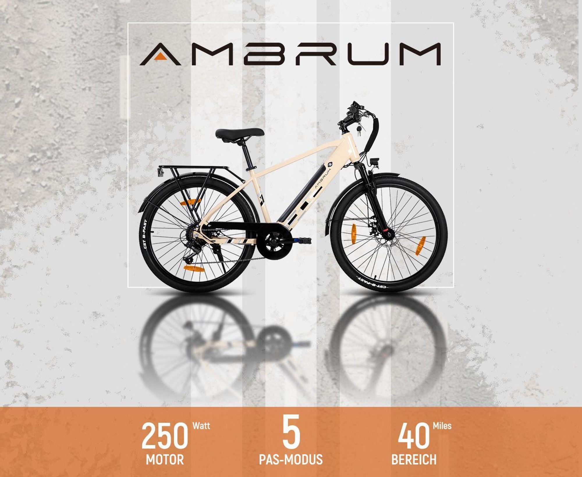 Hiland 26 Zoll Elektro Mountainbike, E-MTB mit 250W Motor, 36V 10.4Ah Batterie, Scheibenbremsen, 7-Gang E-Mountainbike für Männer Frauen