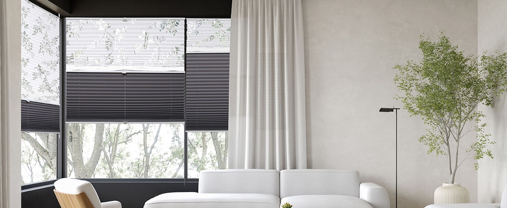 Plissee Ohne Bohren 55x120cm - Verdunkelung Grau
