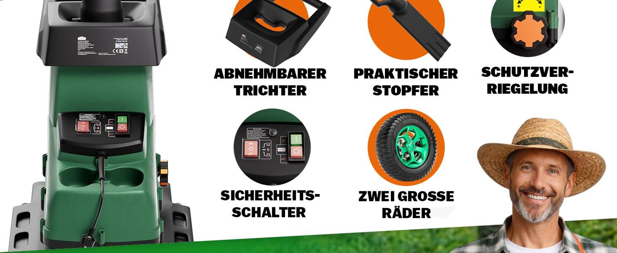 GARDEBRUK® Leisehäcksler 3100W