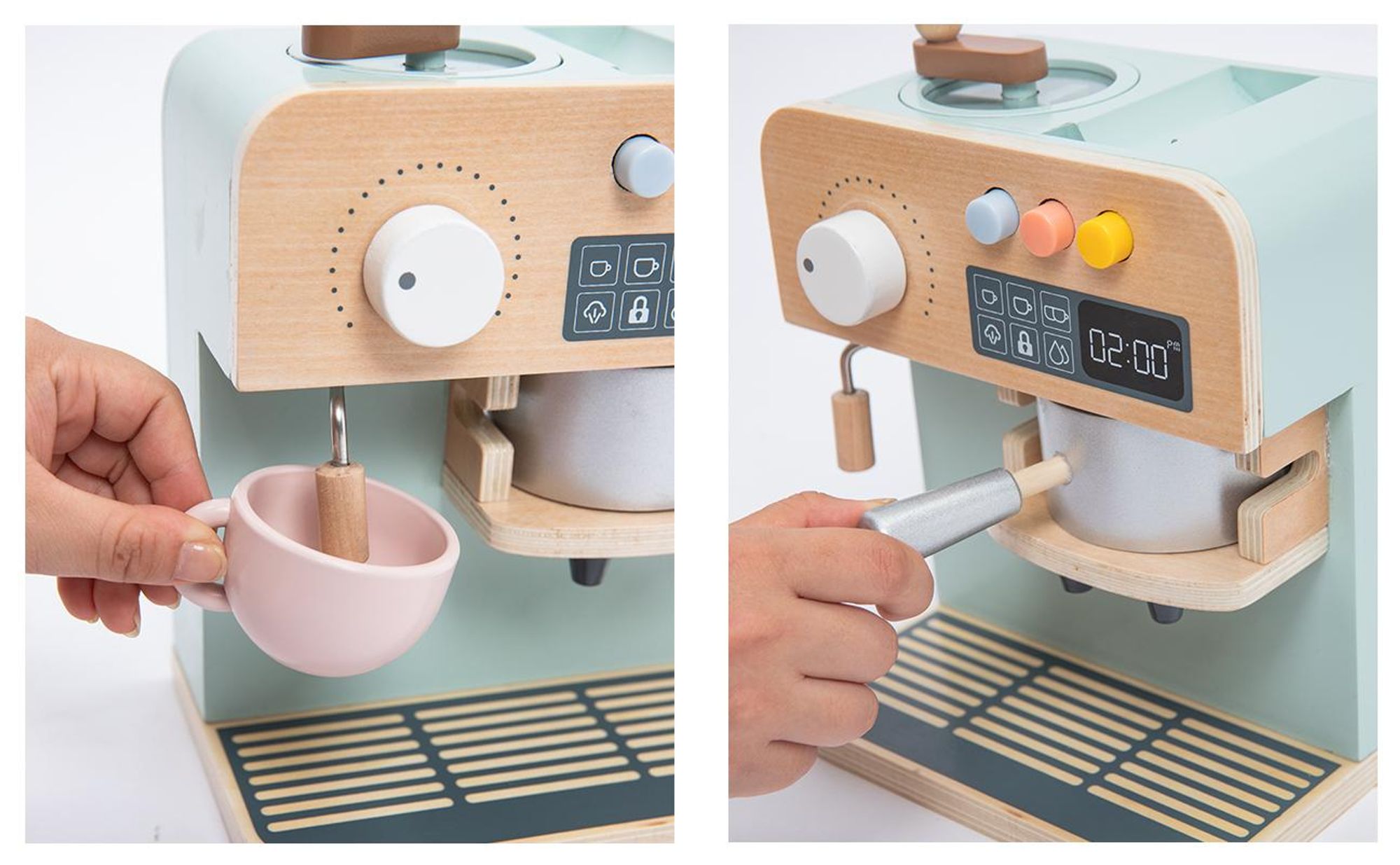Komplettes Holz Kaffeemaschine Kinder Spielzeug