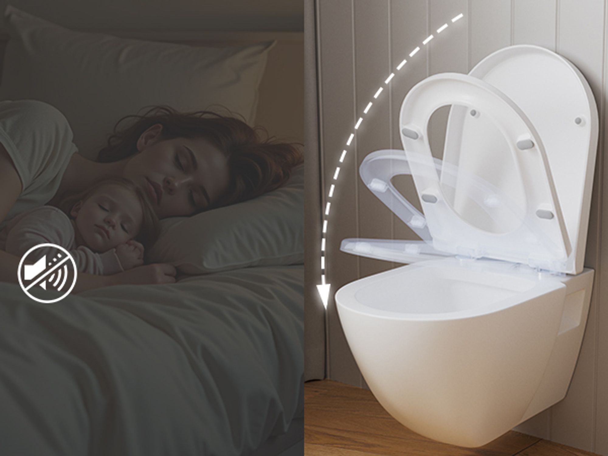 CECIPA WC-Sitz D-Form mit Absenkautomatik, Toilettendeckel aus Duroplast, Klobrille Klositz Klodeckel, Schnelle Demontage, geräuschlos & Weiß